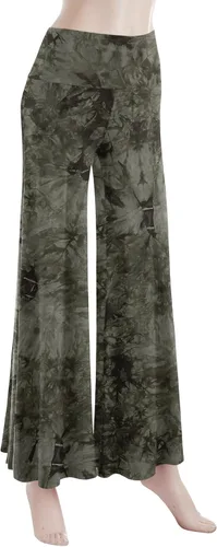 Vista 135 de Made By Johnny Pantalones palazzo elásticos de pierna ancha para mujer, lisos, casuales, cómodos