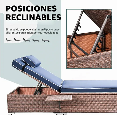 Vista 7 de Rophefx - Juego de 2 sillas de piscina para exteriores, color azul oscuro