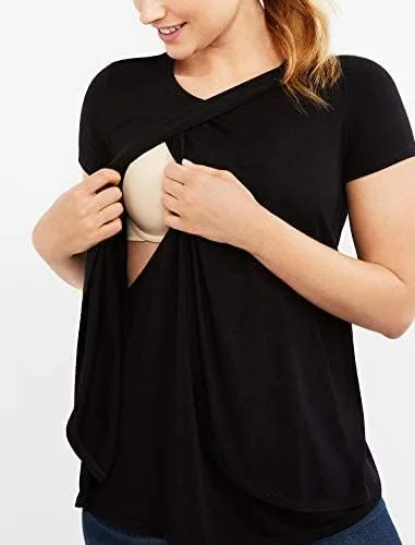 Vista 2 de Maternidad Plus tamaño Lift Up Relaxed Fit Tee de lactancia