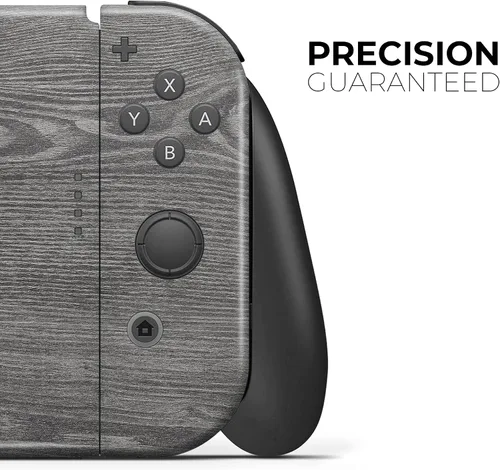 Vista 3 de Compatible solo con Nintendo Switch OLED Dock - Calcomanía protectora de vinilo extraíble resistente a los arañazos - Madera gris lisa V2