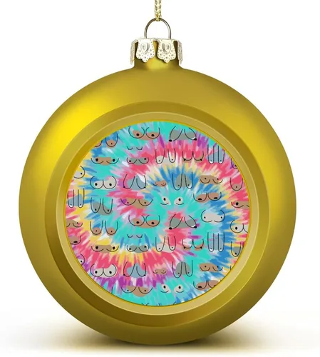 Vista 242 de Boobs Funny Shatterproof Matte Christmas Balls for Tree Wreath Home Decor 1PCS
