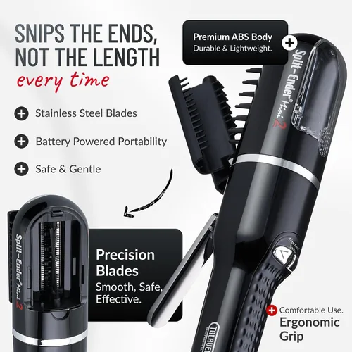Vista 4 de Split-Ender Mini 2 – Recortadora de Puntas Abiertas original inalámbrica para cabello seco, dañado, quebradizo, rizado, encrespado o lacio