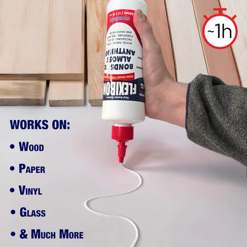 Vista 2 de Pegamento PVA/VAE blanco para artes y manualidades, se seca transparente, de secado rápido, no tóxico, extra fuerte, ideal para madera, papel