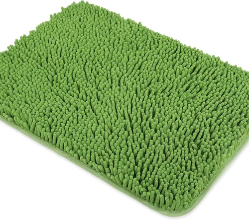 Vista 112 de Yeaban Alfombra de pasillo de baño de 24 x 72 pulgadas, antideslizante, alfombra de baño larga de felpilla gruesa, absorbente y lavable, alfombra