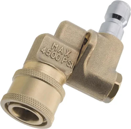 Vista 4 de Lavadora a presión 1/4" 120 grados pivotante acoplador de latón de conexión rápida 4500 PSI