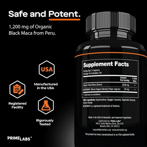 Vista 8 de Prime Labs Cápsulas orgánicas de maca negra (60 ct) + cápsulas de creatina HCl (60 ct)