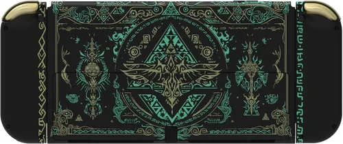 Vista 9 de eXtremeRate Juego completo de carcasa de bricolaje para Nintendo Switch OLED, placa trasera de consola y soporte, carcasa para controlador de mano