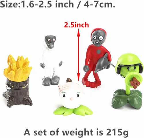 Vista 2 de JHESAO Juego de 10 juguetes de plantas PVZ, figuras de acción de zombis PVZ, juguete de PVC, gran regalo para niños y fanáticos, cumpleaños y fiesta