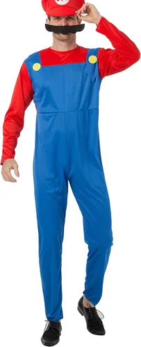 Vista 3 de Disfraz de Super Brothers para Halloween, cosplay, clásico, unisex, para hombres, mujeres, adultos, niños y adolescentes