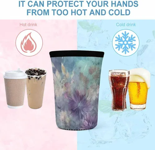 Vista 4 de And Green Reusable Insulated Neoprene Iced Coffee Cup Sleeves 3 Sizes Diving Material Cup Durable Beverage Covers for Cold Coffee Tea Drinks