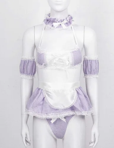 Vista 4 de MSemis Disfraz de sirvienta francesa japonesa para mujer, disfraz de anime, ropa de noche para colegiala