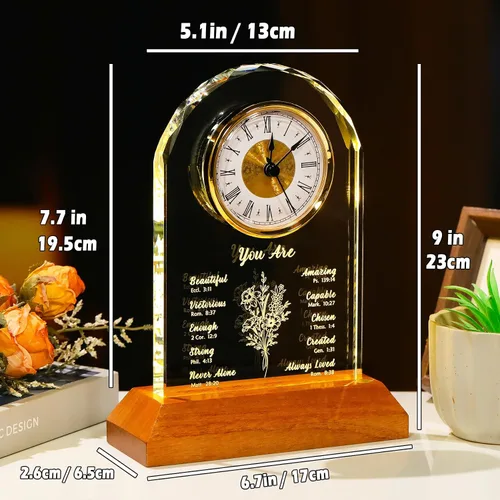 Vista 3 de Arikyrist Reloj de cristal, regalos cristianos para mujeres, ideas Biblia con flor