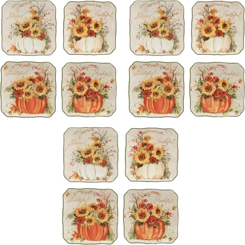 Vista 8 de Certified International Harvest Morning - Platos de canapé/almuerzo de 6 pulgadas, multicolor, pequeños, juego de 4