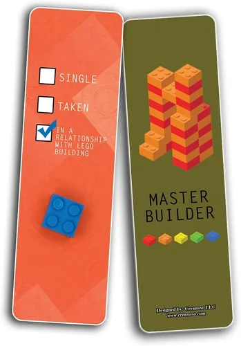 Vista 3 de Creanoso Divertidos marcadores de Lego (5 juegos x 6 tarjetas) – Juego de tarjetas inspiradoras diarias – Interesante libro de páginas – Gran regalo
