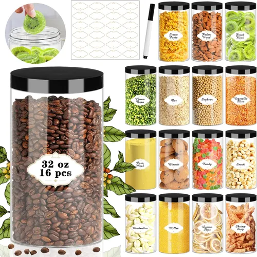 Vista 8 de PeacePeo Tarros de plástico con tapas, recipientes de slime de 4 onzas, 72 frascos de plástico transparente vacíos, recipientes de cosméticos