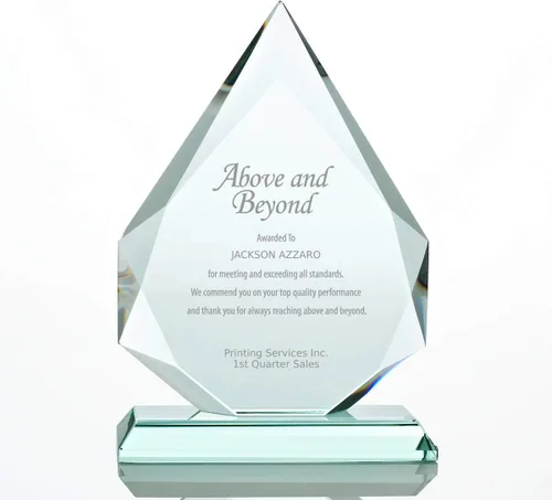 Vista 9 de Baudville Trofeo grabado personalizado - Premio de cristal de jade Logotipo personalizado.