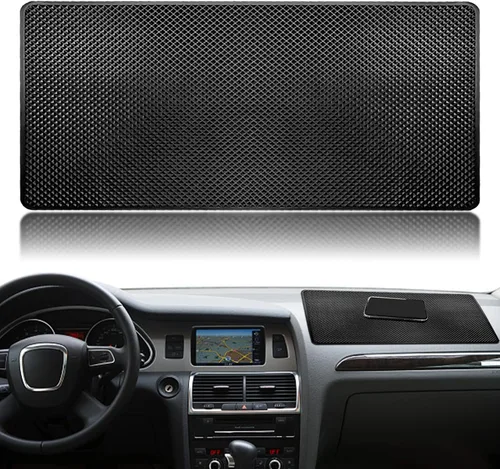 Vista 10 de Tapete de goma antideslizante para salpicadero, tamaño de 10.6 x 5.9 pulgadas, tapete antideslizante para automóvil, accesorios de salpicadero