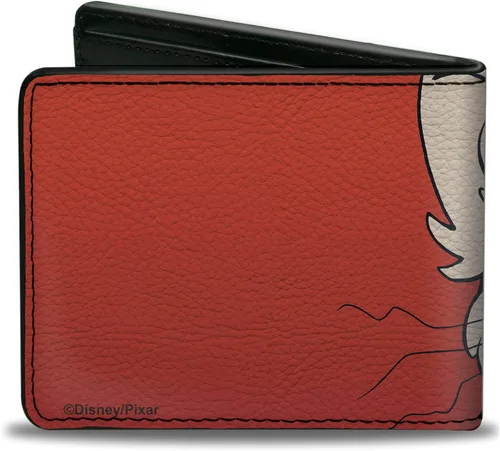 Vista 2 de Buckle-Down Cartera Bifold PU Turning Rojo Panda Rojo Con Sonriente Cara De Cerca Rojo