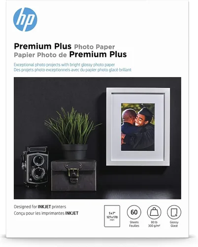 Vista 11 de HP Premium Plus papel fotográfico, brilloso, de 5 x 7 pulgadas. Paquete de 60 hojas