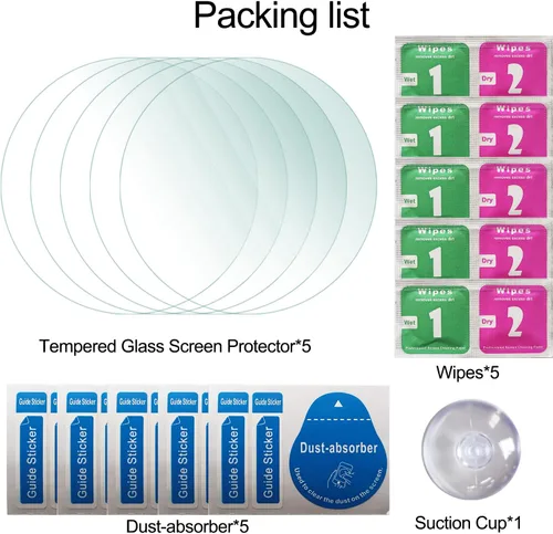 Vista 4 de ZPJPPLX Paquete de 5 protectores de pantalla para Galaxy Watch 6 de 1.732 pulgadas, protector de pantalla de vidrio templado impermeable
