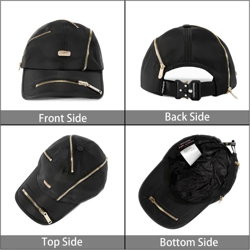 Vista 3 de Gorra de béisbol con cremallera Sombreros para hombres Sombreros para mujeres Gorra de camionero Snapback Sombreros para Hombres Gorras para Hombres