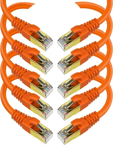 Vista 16 de Cable Ethernet CAT 8 blindado SFTP para red de Internet, cables LAN de alta velocidad resistentes con conector RJ45 chapado en oro, profesional