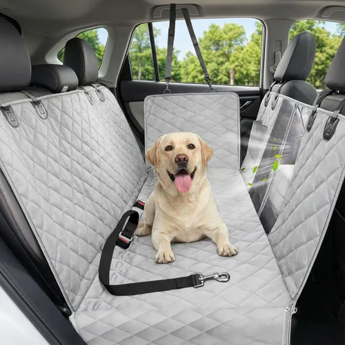 Vista 11 de Funda de asiento de coche para perros, funda de asiento para perros 600D resistente y duradera para asiento trasero, hamaca para perros 100%
