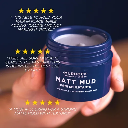 Vista 8 de Murdock London Matt Mud Arcilla moldeadora sin brillo Vegana con caolín y vitamina E Fabricado en Inglaterra 1.7 oz