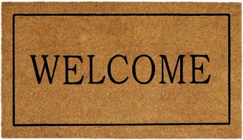 Vista 10 de IRONGATE Felpudo de bienvenida – Tapete antideslizante que atrapa la suciedad Hello de fibra de coco, tapete para puerta de entrada de bajo perfil