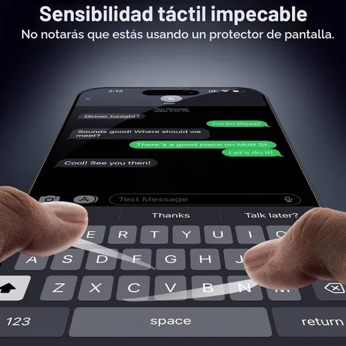 Vista 7 de TECHO Protector de pantalla de privacidad para iPhone 15 Pro Max, película de vidrio templado, cobertura completa de borde a borde, anti espía