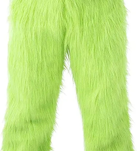 Vista 5 de Christmas Green Monster Costumes 7PCS Adult Furry Christmas Cosplay Costume Santa Outfit Sets