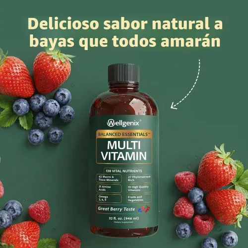 Vista 7 de Suplemento líquido nutricional Balanced Essentials, 32 onzas, Very Berry, HBE, 1, 1