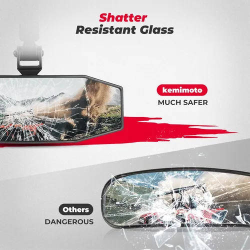 Vista 6 de KEMIMOTO Espejo Central UTV, Abrazadera de Aluminio Ajustable Espejo Retrovisor UTV se Ajusta a Jaula Antivuelco de 1.5"-2" y Compatible con Polaris