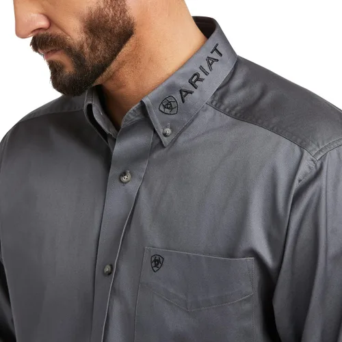 Vista 4 de ARIAT Camisa de sarga con logotipo del equipo para hombre