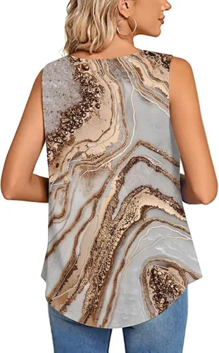 Vista 4 de Camisetas sin mangas para mujer, estilo casual, ajuste holgado, para verano, playa, vacaciones, a la moda