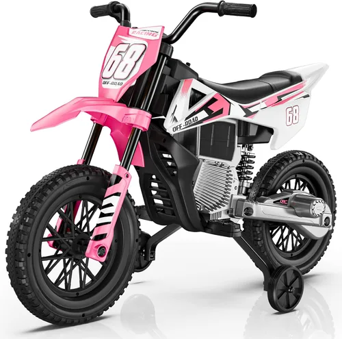 Vista 9 de JOYSTROLL Motocicleta para niños de 12 V, motocicleta de 2 x 25 W A-green