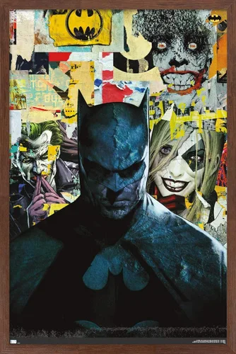 Vista 17 de Trends International DC Comics Batman - Póster de pared con imágenes, 22.4 pulgadas de largo x 14.7 pulgadas, versión enmarcada de madera de granero
