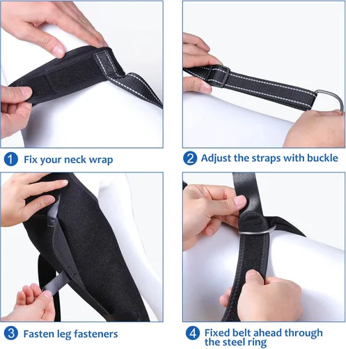 Vista 7 de Rodillera para perro para ACL, dislocación de la rodilla, artritis, envoltura completa, fácil ajustable, soporte adicional, reduce el dolor