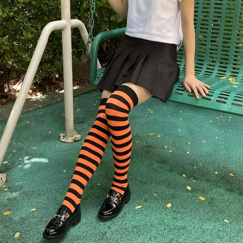 Vista 3 de Medias para mujer sobre la rodilla largo tubo muslo alto para Halloween Cosplay traje fiesta accesorio W05