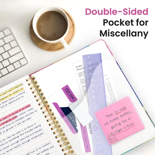 Vista 5 de Taja Cuaderno de Diario en Espiral con Líneas para Mujeres, A5 Lindo Cuaderno de Tapa Dura con Rayas Universitarias para Trabajo y Toma de Notas