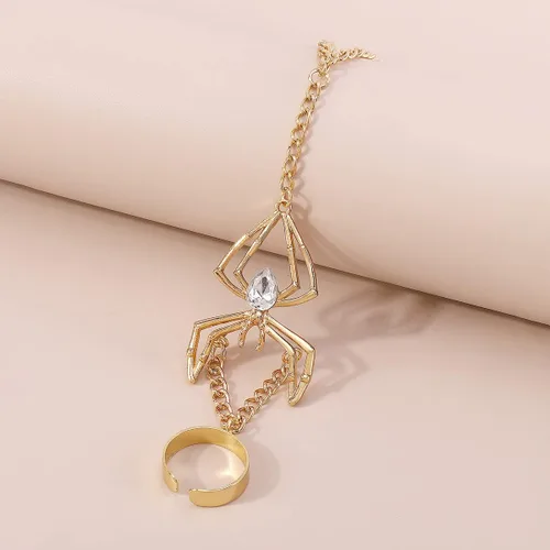 Vista 4 de Pulsera de anillo de cadena de mano Boho serpiente anillo de dedo pulsera arnés de mano esclavo cadena pulseras vintage indio accesorios de joyería
