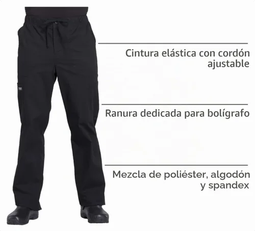Vista 4 de Cherokee WW Professionals - Pantalones de uniforme médico para hombre con Negro