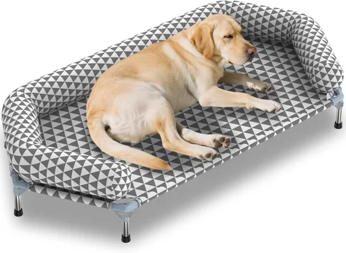 Vista 12 de Kuntrust Cama Elevada para Perros de Exterior Actualizada Catre para Mascotas Elevado Cama Refrescante para Cachorros Cama Elevada para Perros