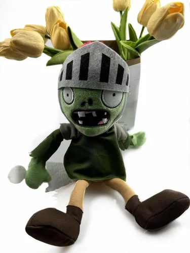 Vista 7 de JHESAO 12 pulgadas PVZ Plants and Knight Zombies Juguetes de peluche Zombies normales Peluches PVZ Peluches 1 2 Peluche Suave Caballero Zombie Nuevo