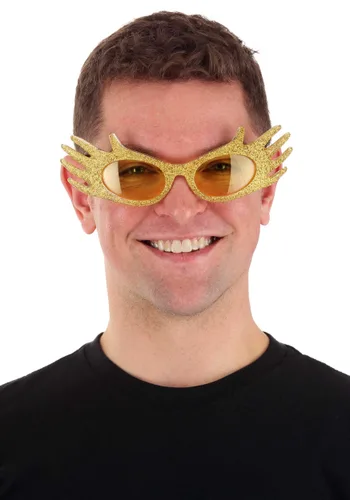 Vista 3 de Gafas Disfraz Manos con Brillo Dorado Multicolor