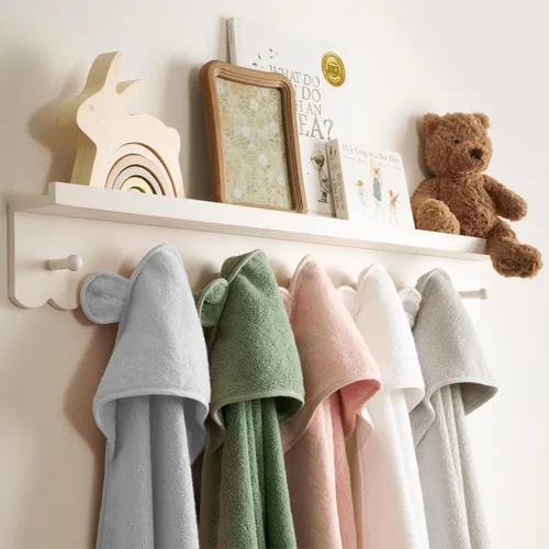 Vista 8 de Natemia Toalla de baño orgánica con capucha para bebé, algodón ultra suave al tacto, toalla de baño absorbente con capucha para recién nacidos