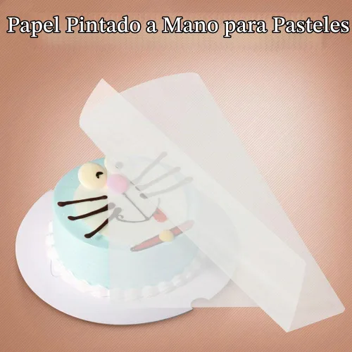 Vista 3 de 50/100/200 hojas de papel rectangular comestible de arroz y oblea, 9 x 12.6 pulgadas para embalaje de dulces o decoración de alimentos (50)