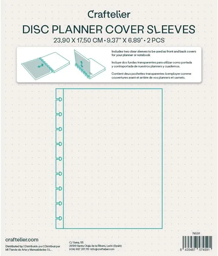 Vista 2 de Craftelier - Fundas de plástico transparente para la parte delantera y trasera troqueladas para crear carpetas de disco personalizadas de 9 anillas