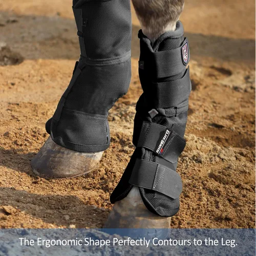 Vista 6 de Harrison Howard Botas para moscas de caballo, ajuste contorneado, protectores de piernas, botas de malla densa con ventilación cómoda y protección