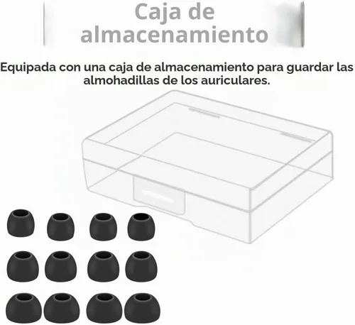 Vista 5 de 6 pares de almohadillas de silicona de repuesto compatibles con Beats Studio Buds + / Fit Pro, S/M/L 3 tamaños de auriculares, cubierta de gel